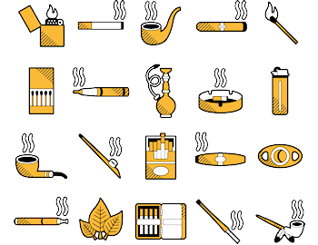Graphic of smoking instruments